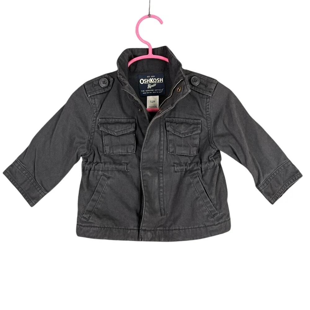 OshKosh Jacket Youth Baby 12 Months Blue Utility Field Coat Outerwear